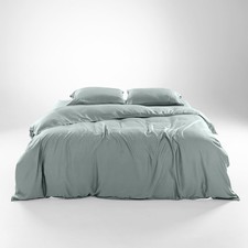 Duvet Cover Set King Tencel Cooling Hypoallergenic Eucalyptus Olive Crate