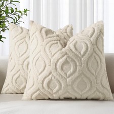 decorUhome Spring Throw Pillow Covers 18x18 Inch 18" x Pack of 2 , Beige
