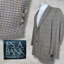 Joseph A Bank Blazer Sport Coat Houndstooth Tweed 42L 2 Button
