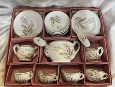 MINIATURE CHILDS WHEAT DESIGN TEA SET ORIGINAL BOX UNUSED