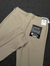 New Haggar Premium Comfort Dress Pants Men 32x30 Fits33x30 Beige 4 Way Stretch