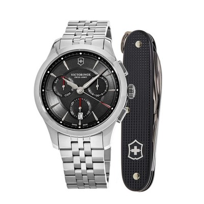 New Victorinox Swiss Army Alliance Chronograph Black Dial Men's Watch 241745.1