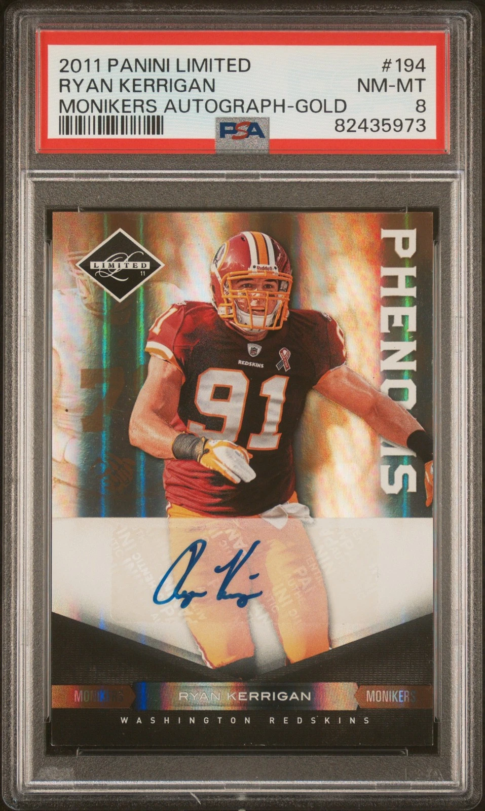 Ryan Kerrigan Panini Limited #194 Monikers Autograph-Gold
