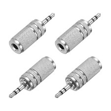 4 Pcs TRS2.5mm Male to 3.5mm Female Connector Nickel Plating Adapter
