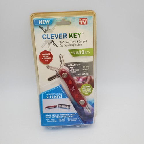 Clever Key Organizer AS SEEN ON TV - Holds Up To 12 Keys! DUAL LED - In RED NEW - 第 1/4 張圖片