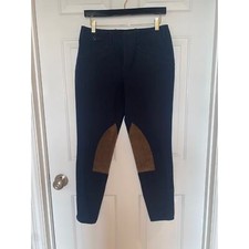 Ralph Lauren Sport Pants Equestrian Jodhpur Navy Blue Knee Patches Size10