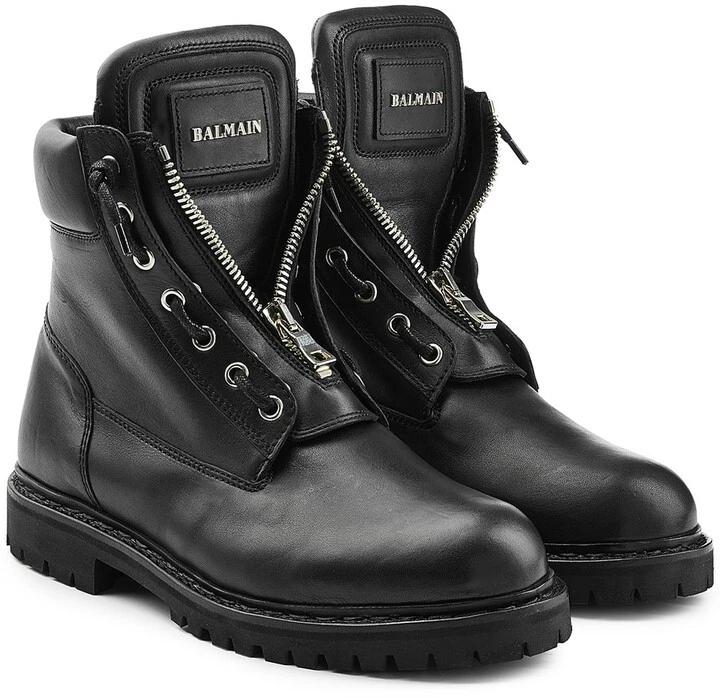 Balmain Zip-Front Leather Ranger Boot, SIZE 45 | eBay