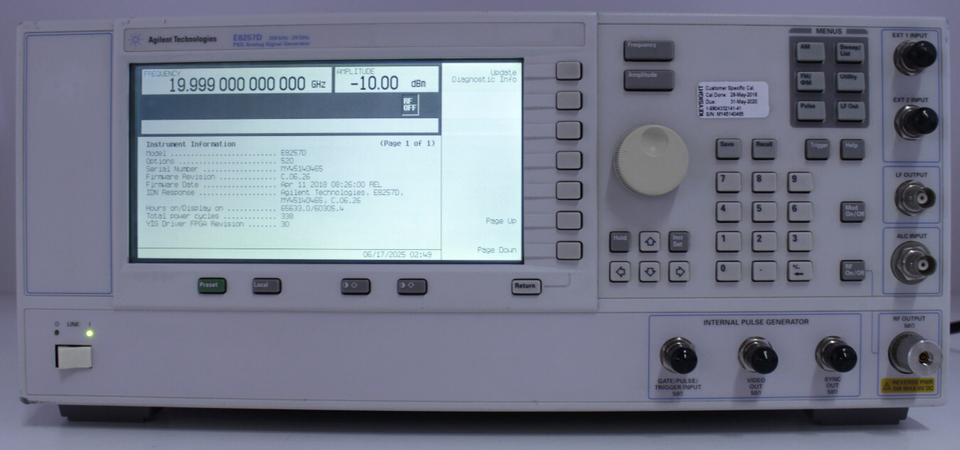 Keysight Agilent E8257D PSG Analog Signal Generator 250 kHz to 20 GHz ...