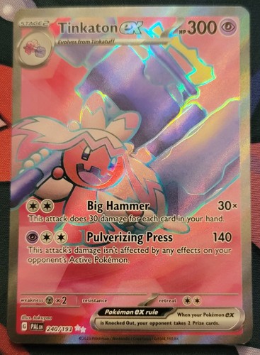 Pokemon TCG Card Tinkaton Ex 240 193 SV02 Paldea Evolved Ultra Rare 
