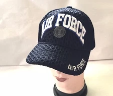 Air Force Ball Cap/Hat ~ With Medallion and Breathable ~ JWM Wholesale Inc. 