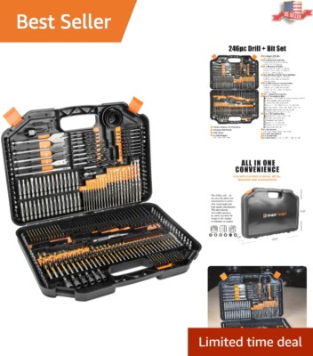 All-In-One 246-Piece Drill Bit Set: Heavy-Duty Functionality for Every Task