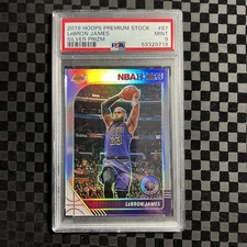 2019-20 Hoops Premium Stock Silver Prizm #87 Lebron James Lakers PSA 9