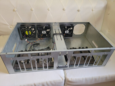 8 GPU Miner Metal Rig Case Frame Box For Mining ETHASH BTC65 NVIDIA AMD Card