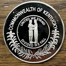 Commonwealth Of Kentucky 1973 Sterling Silver Art Round - 1 Troy Oz 99.12 per troy oz