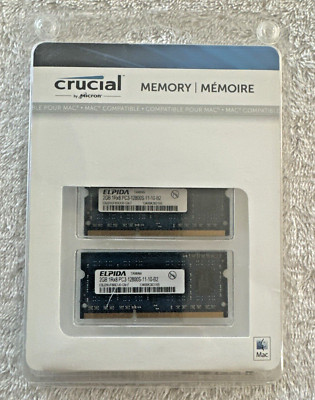 Crucial by Micron Elpida 4GB (2GB x2) Mac Compatible Memory