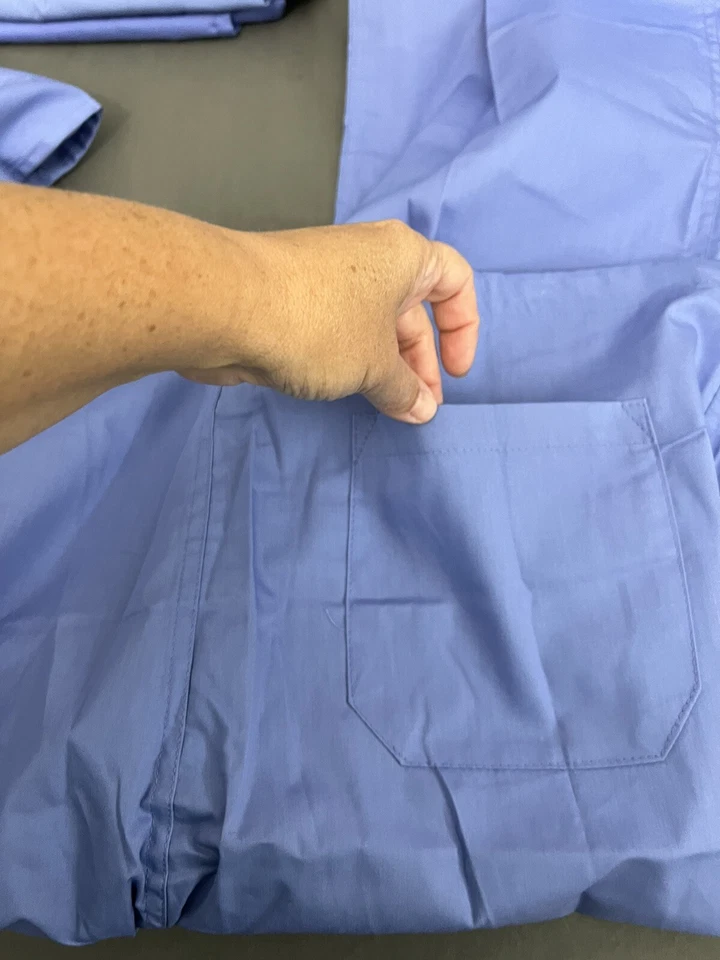 Medical Collection EWC Steel Blue Reversible Drawstring Scrub Pants Size Large - Image 4 of 4