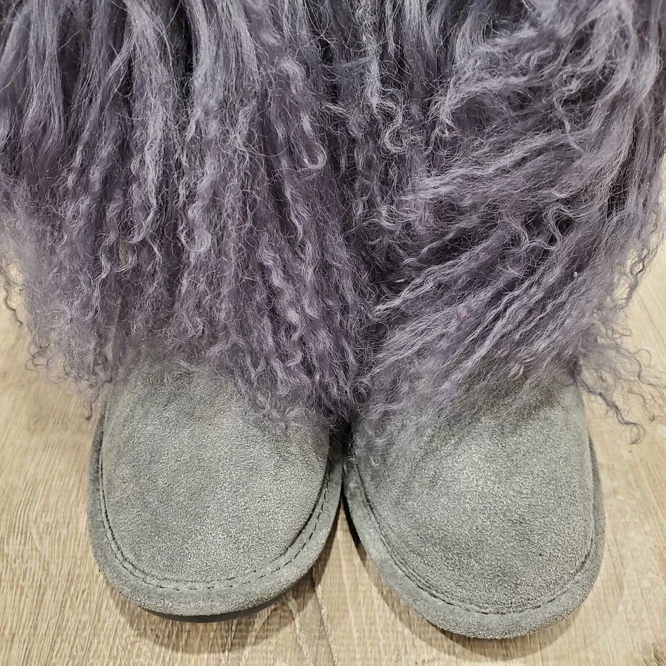 Bearpaw Boo Peludo Genuino Cabello de Cordero Niña Botas Gris Púrpura Talla 2 Foto 3 de 4