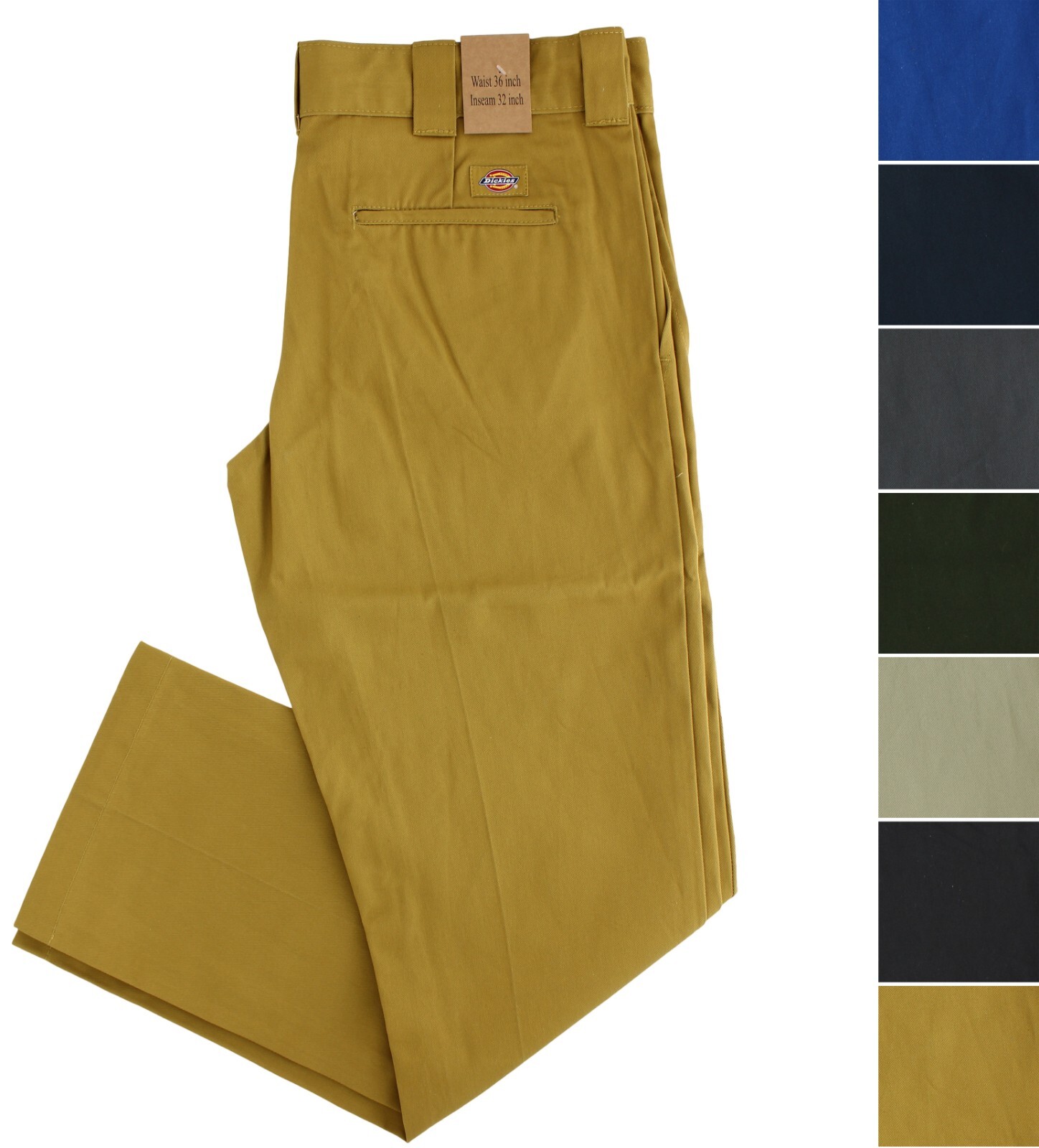 Dickies Men's Work Pants, FourPocket Slim Fit Straight Leg Polycotton