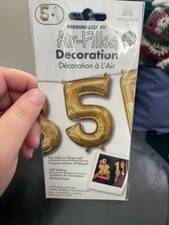 Anagram Number "5" Gold Minishape 16" Foil Balloon New 