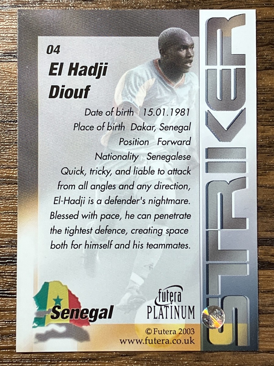 Free Shipping! Futera Platinum 2003 #4 El Hadji Diouf Senegal
