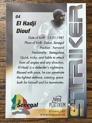 Futera Platinum 2003 #4 El Hadji Diouf Senegal Striker | eBay