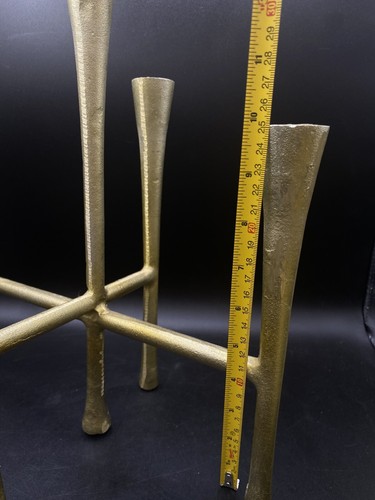 Danish Modern Style goldfarben geschweißter Metall Kandelaber 5 Kerzenhalter - Bild 5 von 11