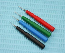 Cynamed USA 4 Piece Micro Spatula Set with Flat End,Color Coded Stainless Steel