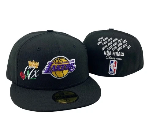Los Angeles Lakers New Era 17xNBA Finals Champions Crown 5950 fitted hat black