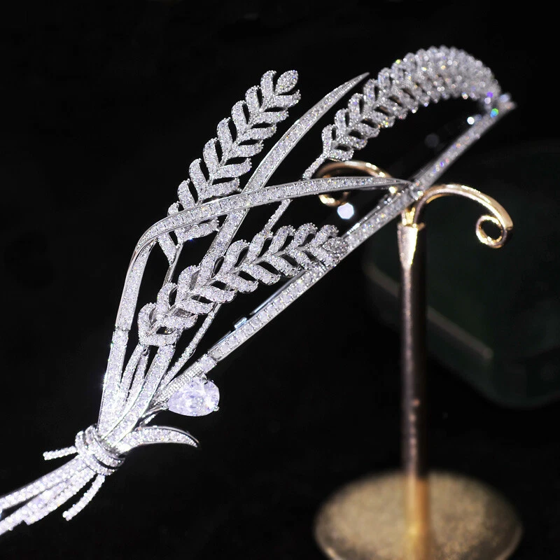 Irregular Full Zircon Bridal Tiaras Crowns Crystal Headpieces Wedding Head Wear - Image 3 of 4