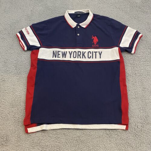 US Polo Assn Mens Shirt Size Extra Large Big Pony New York City Navy Blue - 第 1/9 張圖片