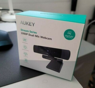 Aukey PC-LM1E Webcam FullHD 1920x1080 (30 FPs) Skype  FaceTime HiFi Mikrofon