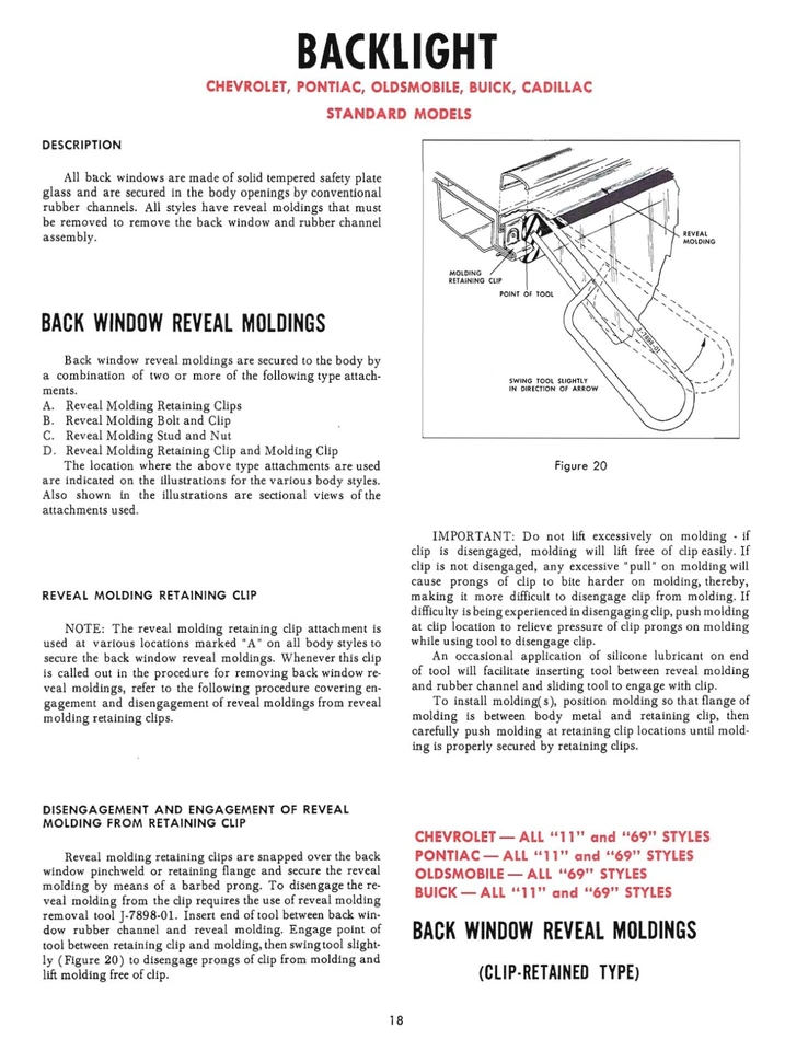 Pontiac 1962 parabrisas y ventana trasera cristal extracción e instalación manual Foto 3 de 3