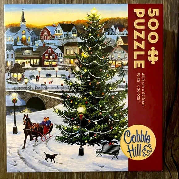 Cobble Hill 500 Piece Jigsaw Puzzle - Village Tree (Includes Poster)