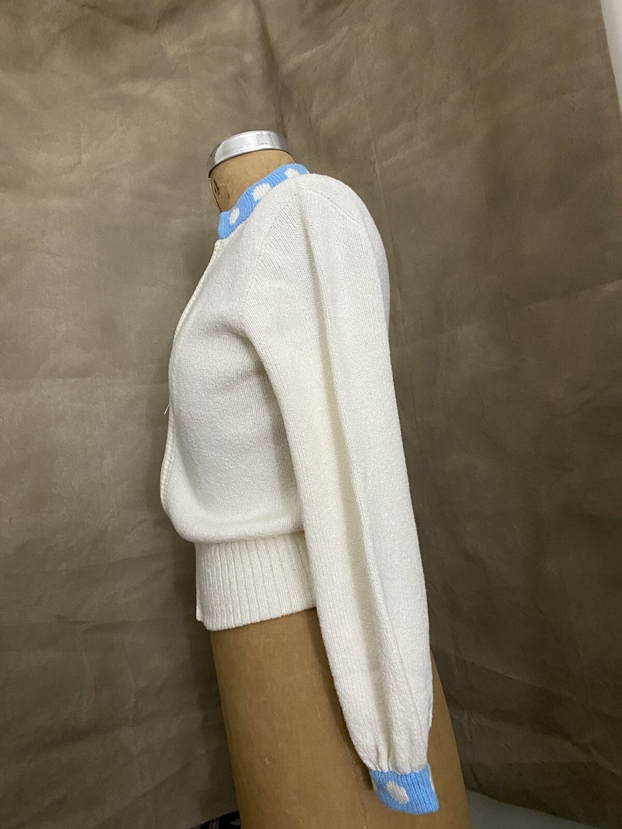 Vtg 60s 70s Hampton Court Knits White Cardigan Sweater BABY Vtg 60s 70s Hampton Court Knits White Cardigan Sweater BABY