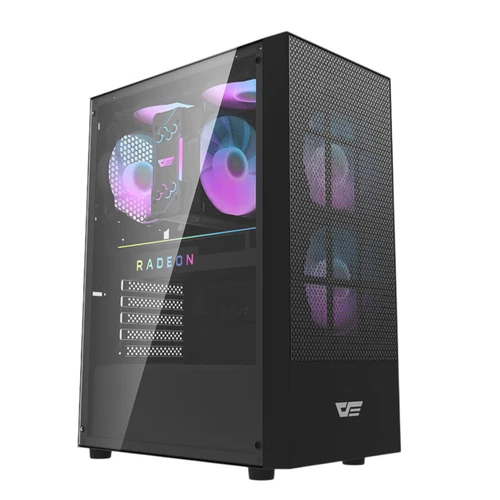 Boîtier Jeux PC Ordinateur 3 RGB Ventilateur Midi Tower Itx M-ATX USB 3.0 Noire