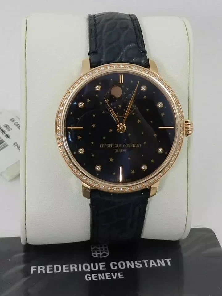 Frederique Constant Slimline Moonphase Automatic Movement Blue Dial Watch - Image 3 of 4