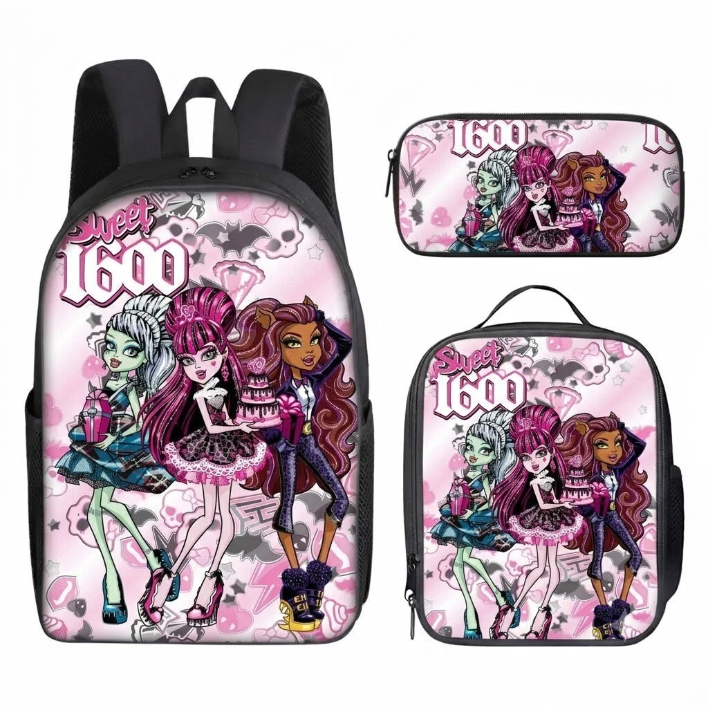 Monster High Backpack Set, School Bag, Lunch Bag