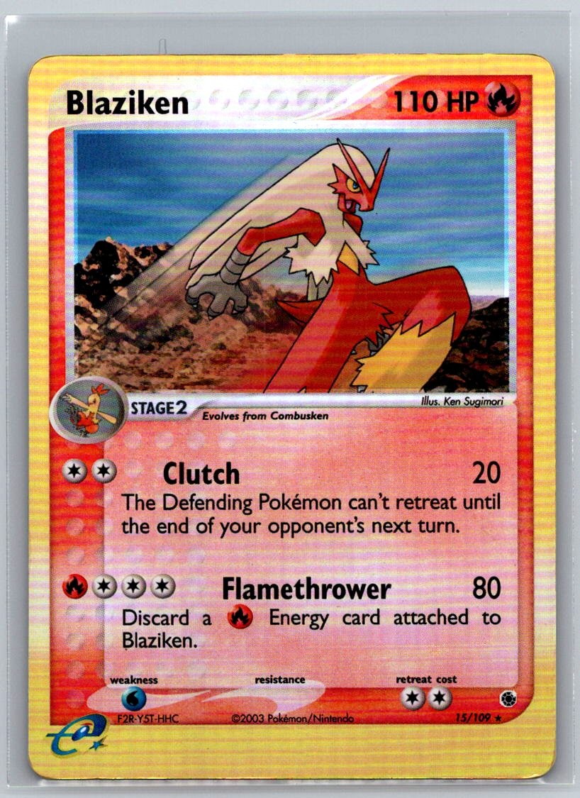 Blaziken 15/109 LP R Ruby & Sapphire Pokemon Reverse Holo
