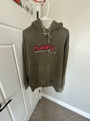 Vintage Hurley Int Hoodie Olive Green Size Large