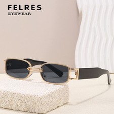 Unisex Metal Square Small Frame Sunglasses Persoanlity Fashion Traveling Glasses