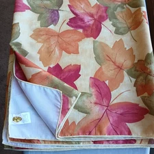 Linens 'n Things XL autumn leaves tablecloth 118" x 59" yellow fall Vintage