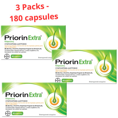 3x Priorin 60 Caps. 180 Total, Intensive Hair Growth & Loss Treatment, FEDEX