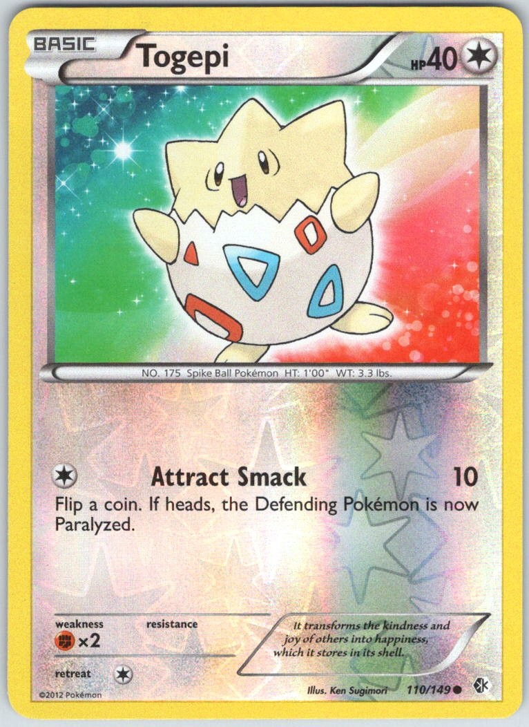 Togepi 110/149 Common Boundaries Crossed Pokemon Reverse Holo NM