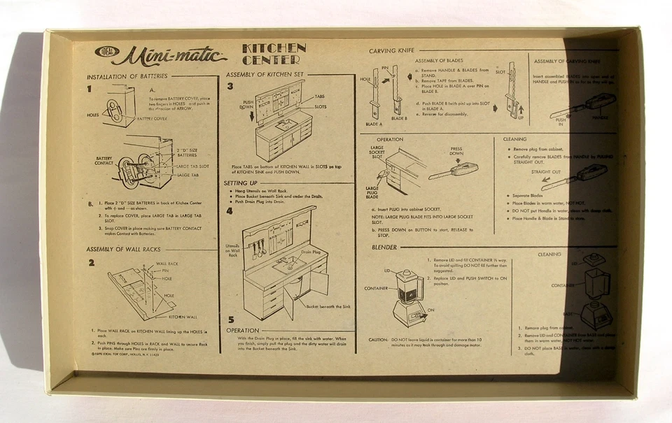 Vintage 1970  Ideal Mini-Matic Kitchen Center Set Unused in Box - Image 3 of 4