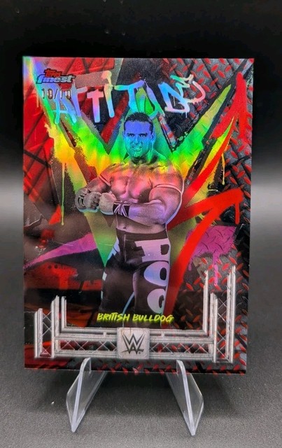 2025 Topps Finest WWE - Rare The British Bulldog #10/10 (BOOKEND)  RED #229