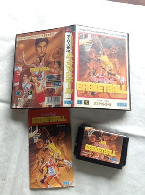Super Real Basket Ball Sega Mega Drive W/ Box NTSC-J Tested Japan