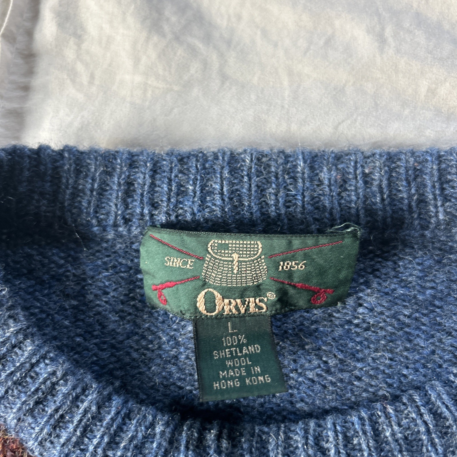 Vintage Orvis Patchwork Sweater Pullover Shetland… - image 3