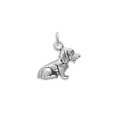 Oxidized 3D Beaming Beagle Dog Charm