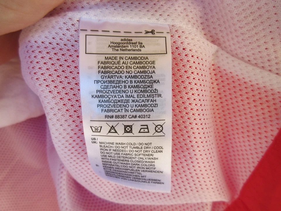 Veste ADIDAS courte large TREFOIL rouge blanc femme jacket felpa 36 - Photo 3/4