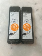 2 Faber-Castell Pitt Graphite Matte Pencil Set Metal Tin of 6 Graphite Pencils